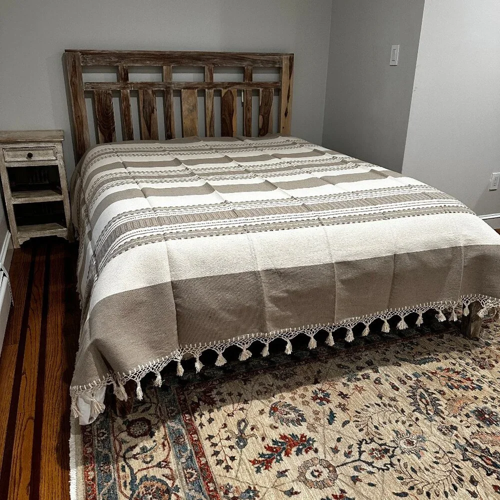 Custom size Cotton Bedspread/Quilt. From Oaxaca Mex. Hand loom, Bed covers,